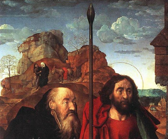 Hugo van der Goes Sts Anthony and Thomas with Tommaso Portinari oil painting image